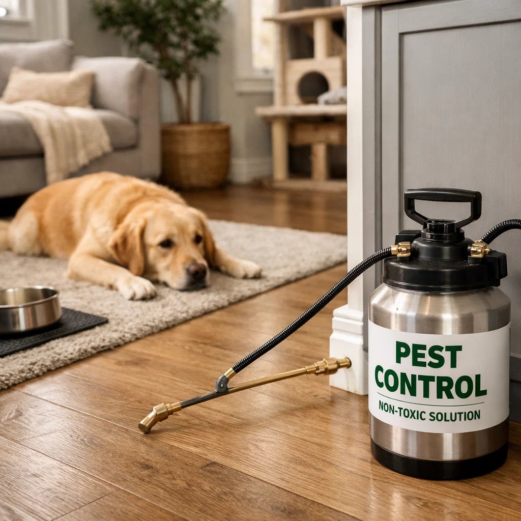 Safe pest control treatments for homes with pets, ensuring effective pest management without harm